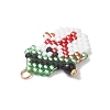 Christmas Themed Glass Seed Beaded Pendants PALLOY-MZ00868-03-4