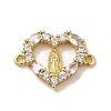 Brass Pave Clear Cubic Zirconia Connector Charms KK-M278-02A-G-1