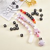20Pcs Black Cube Letter Silicone Beads 12x12x12mm Square Dice Alphabet Beads with 2mm Hole Spacer Loose Letter Beads for Bracelet Necklace Jewelry Making JX433T-6