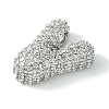 Rack Plating Brass Clear Cubic Zirconia Pendants KK-S378-01P-V-2