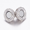 Alloy Rhinestone Magnetic Clasps with Loops BSAHH050-4