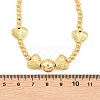 Brass Micro Pave Clear Cubic Zirconia Heart Round Beaded Bib Necklaces for Women NJEW-F364-08G-5