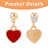 4 Pairs 4 Colors Alloy Enamel Dangle Stud Earrings EJEW-FI0003-05-3