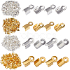 1200Pcs 4 Style Iron Folding Crimp Ends IFIN-SP0001-07-1