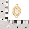 Brass Pave Natural Shell Oval Links Connector Charms KK-S403-10G-3