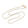 1mm Rack Plating Brass Box Chain Adjustable Slider Necklaces for Women Men MAK-L044-56LG-1