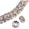 Silver Plated Brass Middle East Rhinestone Spacer Beads RB-PH0001-07S-NF-1
