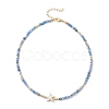 Summer Beach Dyed Natural Fire Crackle Agate Round Beaded Necklaces NJEW-JN05262-02-2