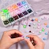 450pcs 18 Colors Opaque Acrylic European Beads MACR-SZ0001-17-2