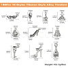 100Pcs 10 Styles Tibetan Style Alloy Pendant FIND-CJ0001-74-8