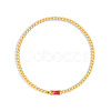 Birthstone 304 Stainless Steel Pave Cubic Zirconia Link Bracelets FS-WG4804B-08-1
