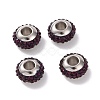 Rondelle 304 Stainless Steel Polymer Clay Rhinestone European Beads GPDL-P003-14-3