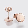 Ion Plating(IP) 304 Stainless Steel Stud Earring Findings STAS-K184-01-02RG-2