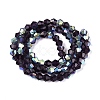 AB Color Plated Transparent Glass Beads Strands GLAA-G127-01-02T-3