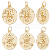 10Pcs 2 Style Rack Plating Brass Cler Cubic Zirconia Pendants KK-BBC0004-60-1