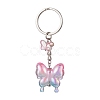 4Pcs Glass & Acrylic Butterfly Keychain KEYC-JKC00649-3