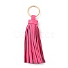 PU leather Tassel Pendants Keychains KEYC-WH0021-36B-1