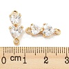 Brass Pave Clear Cubic Zirconia Connector Charms KK-Q789-07G-3