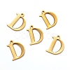Ion Plating(IP) 304 Stainless Steel Alphabet Charms STAS-H122-D-G-2