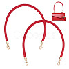 PU Imitation Leather Zinc Alloy Woven Bag Handles FIND-WH0400-20-1