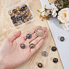 3 Colors 1-Hole Alloy Star with Flat Round Shank Buttons BUTT-GF0004-30B-6