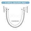 5Pcs 5 Colors Alloy Clip Pocket Watch Chain FIND-FH0009-15-2