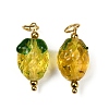 304 Stainless Steel with Handmade Lampwork Pendants STAS-Q352-02G-B-1
