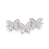 Brass Micro Pave Clear Cubic Zirconia Links Connectors ZIRC-L085-56P-1
