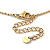 Ion Plating(IP) 304 Stainless Steel Cubic Zirconia Teardrop & Flat Round Bib Ball Chain Necklaces for Women NJEW-F328-11G-02-3