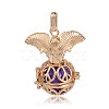 Golden Plated Brass Hollow Round Cage Pendants KK-J252-01G-2