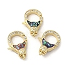 Brass Micro Pave Clear Cubic Zirconia Lobster Claw Clasps KK-K385-009G-1