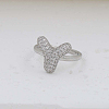 Brass Micro Pave Clear Cubic Zirconia Cuff Rings FS-WG17FF6-25-1