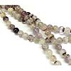 Natural Purple Fluorite Round Bead Strands G-P070-62-8mm-2