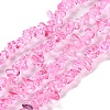 Spray Painted Transparent Glass Beads Strands X-GLAA-P060-01A-09-1