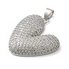 Brass Micro Pave Clear Cubic Zirconia Pendants KK-B094-04P-2