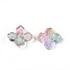 Baking Paint Transparent Glass Bead Caps X-DGLA-N014-04E-2