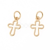 Brass Tiny Cross Charms X-KK-G258-02-NR-1