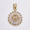 Long-Lasting Plated & Rack Plating Brass Micro Pave Cubic Zirconia Letter Pendants ZIRC-A007-03M-G-1