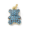 Rack Plating Brass Micro Pave Cubic Zirconia Charms KK-H443-06G-01-1