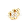 Brass Micro Pave Clear Cubic Zirconia Charms KK-Z151-18G-S-2