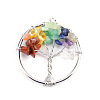 Chakra Natural Mixed Stone Tree fo Life Pendants WG82707-01-1