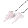 Natural Rose Quartz Dowsing Pendulum Pendants AJEW-N005-01C-2