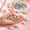 60Pcs Brass Resin Beads KK-TA0002-96-6