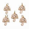 Brass Micro Pave Colorful Cubic Zirconia Pendants X-KK-C100-09G-1