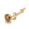 Brass Micro Pave Violet Cubic Zirconia Pendants KK-M229-52G-3