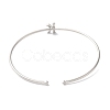 Rack Plating Brass Micro Pave Clear Cubic Zirconia Letter Open Cuff Bangles BJEW-A018-01P-K-3