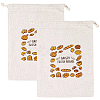 2Pcs Linen Bread Print Pouches AJEW-CP0003-81B-1