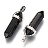 Natural Black Obsidian Double Terminated Pointed Pendants X-G-F295-04K-2