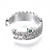 Brass Micro Pave Clear Cubic Zirconia Cuff Rings RJEW-S045-021P-NR-3