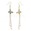 Brass Micro Pave Cubic Zirconia Dangle Earrings EJEW-JE04264-2